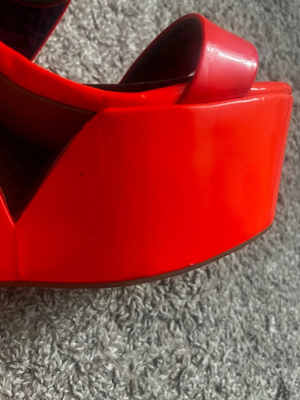 Jessica Simpson Red/Orange Wedges with Ankle Strap - Picture 7 of 16